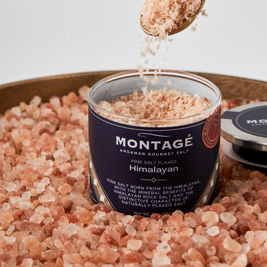 Montagé Pink Salt Flakes with spoon